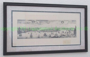 lot 77 image: Historic Stokholm Sweden city print framed