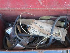 lot 155 image: red toolbox hoses tools etc.