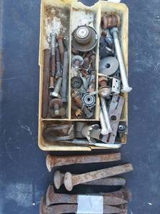 lot 161 image: Screws, bolts, plus 8 stakes