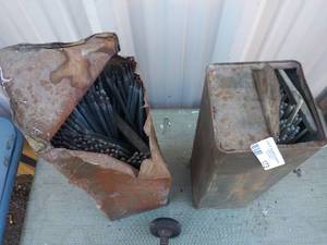 lot 173 image: Metal container full of welding rods x2