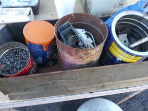 lot 174 image: tool box full of assorted bolts and nuts