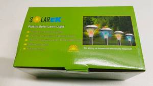 lot 58 image: 4 Solar Lawn Light Color Changing LED