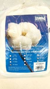 lot 172 image: Allergy Care 100% Cotton Mattress Encasement 18 Deep Cali-King Size