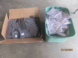 lot 201 image: GENEROUS AMOUNT OFF UNUSED BABY BEAUTIFUL CLOTH REUSABLE SWIM DIAPERS AND GENEROUS AMOUNT OF SUPER ABSORBENT INSERTS TOTE NOT INCLUDED