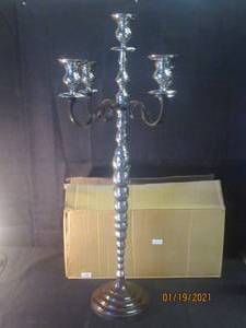 lot 231 image: 40 TALL CANDLE STAND IN BOX HOLDS  5 CANDLES