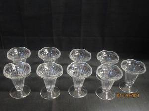 lot 235 image: 9 PARFAIT STYLE VASE SEE PICS