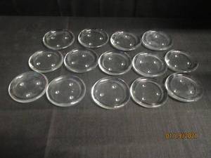 lot 237 image: 14 SMALL CANDLE BASEHOLDERS 4.5 DIA