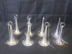 lot 267 image: TOTAL OF 8 SILVER INDIA BELL DECOR 6.5 TALL&nbsp