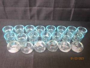lot 268 image: TOTAL OF 21 GLASS CANDLE HOLDERS&nbsp