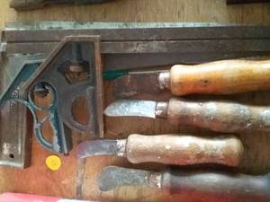 lot 49 image: Vintage Squares and Cutting Tools