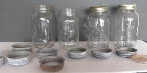 lot 155 image: Vintage Mason Jars and Lids
