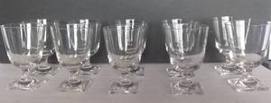 lot 152 image: 10 Crystal Goblets with Unique Square Bottoms
