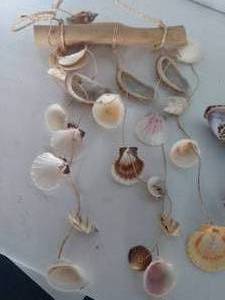 lot 42 image: Seashell Dcor , Including Windchime, and more. 6 Pc