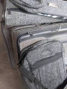 lot 65 image: Grey Tweed Luggage Set, 5 Pc