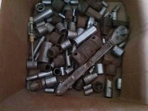 lot 77 image: Box full of Sockets and Socket Wrench