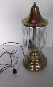 lot 9 image: Vintage Brass Table Lamp with Glass Straws, Unique