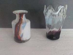 lot 160 image: 1970s Danish&nbsp Cascade Art Glass Vase (Per Lutken Holmegaard) Signed. and More