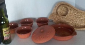 lot 173 image: Chili Pepper Wine Bottle and Basket and More