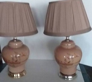 lot 207 image: Pair of Matching BrownBeige Duck Lamps