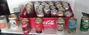 lot 208 image: Vintage Collector Beer Cans and Crate