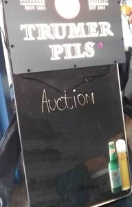 lot 220 image: Light Up Trumer Pils Sign, Writing Glows as well