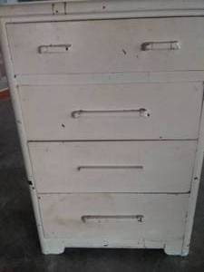lot 291 image: Vintage Chest of Drawers, Needs Cosmetic TLC (painting)
