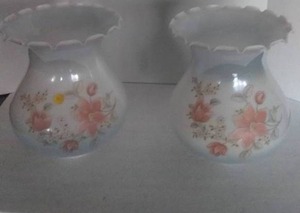 lot 181 image: 2 Large Vintage Luster Lamp Globes. 11 12  Tall and Base is 4