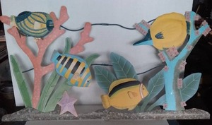 lot 217 image: Large Metal Fish Wall Art 24x44