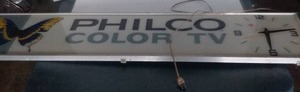 lot 219 image: Vintage Philco ClockSign(unknown Working Conditon)50x10