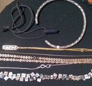lot 252 image: Choker, Chains, Black Point Pendant, and more
