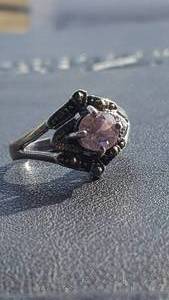 lot 270 image: Sterling Silver Ring with Pink Gemstone