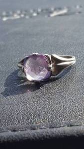lot 268 image: Sterling Silver Ring with Light Purple Gemstone