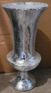 lot 19 image: LARGE SIZE DECORATED PLANTER IN STYLECOLORCONDITION SHOWN. APPROX. 35.5 H x 16.5 DIA.