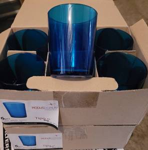lot 30 image: LOT OF 12 BORMIOLI ROCCO BODEGA 14.75OZ BLUE TUMBLERS IN BOXES AS SHOWN. (YOUR BID X 12)