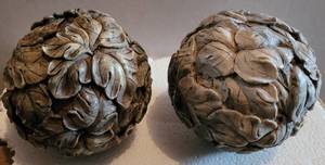 lot 33 image: LOT OF 2 DECORATIVE SPHERES IN STYLECOLORCONDITION SHOWN. (YOUR BID X 2)