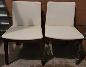 lot 38 image: LOT OF 2 PADDED ACCENT CHAIRS WITH WOOD FRAME IN STYLECOLORCONDITION SHOWN. EACH APPROX. 31 H x 21.5 W x 22 D. (YOUR BID X 2)