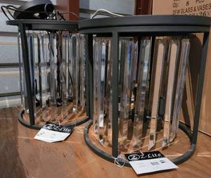 lot 42 image: LOT OF 2 Z-LITE MONARCH LIGHT FIXTURES WITH GLASS ACCENTS IN STYLECOLORCONDITION SHOWN. EACH APPROX. 14 W x 14 L x 14 H. (YOUR BID X 2)