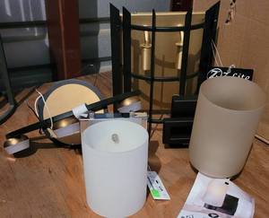 lot 43 image: LOT OF 4 ASSORTED LIGHT FIXTURES IN STYLESCOLORSCONDITION SHOWN. (YOUR BID X 4) SEE PICTURES