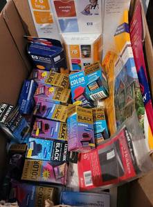 lot 50 image: LOT OF ASSORTED PRINTER CARTRIDGES AS SHOWN.