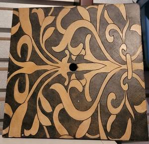 lot 55 image: CEILING LIGHT FIXTURE ACCENT PIECE WITH BOX IN STYLECOLORCONDITION SHOWN. APPROX. 22 x 22.