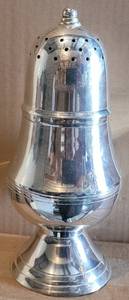 lot 66 image: LOT OF 4 HEAVY SILVERPLATED BOSCOVS SALT AND PEPPER SHAKERS IN BOXES AS SHOWN. EACH APPROX. 8.25 H x 3.25 W. (YOUR BID X 4)