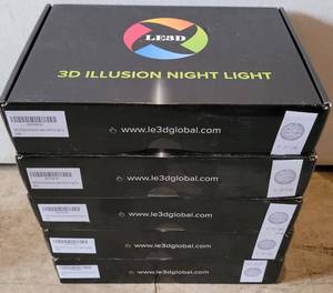 lot 81 image: LOT OF 5 3D ILLUSION NIGHT LIGHTS STARWARS DEATHSTAR IN BOXES AS SHOWN. (YOUR BID X 5)