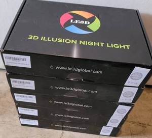 lot 82 image: LOT OF 5 3D ILLUSION NIGHT LIGHTS STARWARS DEATHSTAR IN BOXES AS SHOWN. (YOUR BID X 5)
