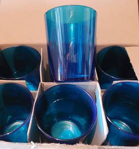 lot 93 image: LOT OF 12 BORMIOLI ROCCO BODEGA 14.75OZ BLUE TUMBLERS IN BOXES AS SHOWN. (YOUR BID X 12)