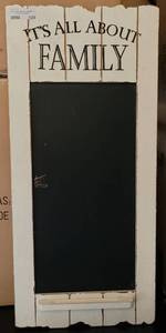 lot 120 image: ITS ALL ABOUT FAMILY HOME ACCENT DECOR AS SHOWN. APPROX. 16 W x 35 H.