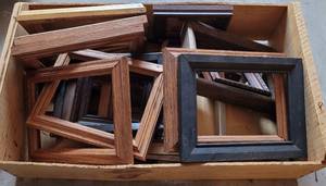 lot 143 image: BOX LOT OF ASSORTED PICTURE FRAMES IN STYLESCOLORSCONDITION SHOWN.