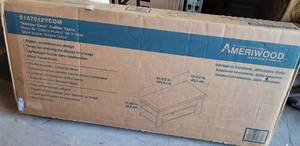 lot 144 image: AMERIWOOD CONTEMPORARY HOLLOW CORE COFFEE TABLE IN UNOPENED BOX AS SHOWN.