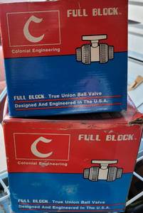 lot 183 image: LOT OF 2 TRUE UNION BALL VALVES IN BOXES AS SHOWN. (YOUR BID X 2)