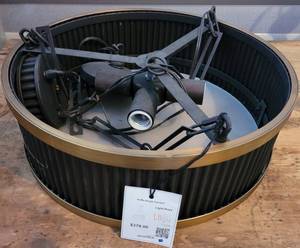 lot 216 image: RUFFLE SINGLE PENDANT LIGHT FIXTURE WITH TAG IN STYLECOLORCONDITION SHOWN.