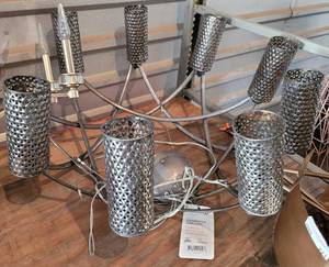 lot 222 image: 9-LIGHT CANDELABRA LIGHT FIXTURE WITH TAG IN STYLECOLORCONDITION SHOWN.